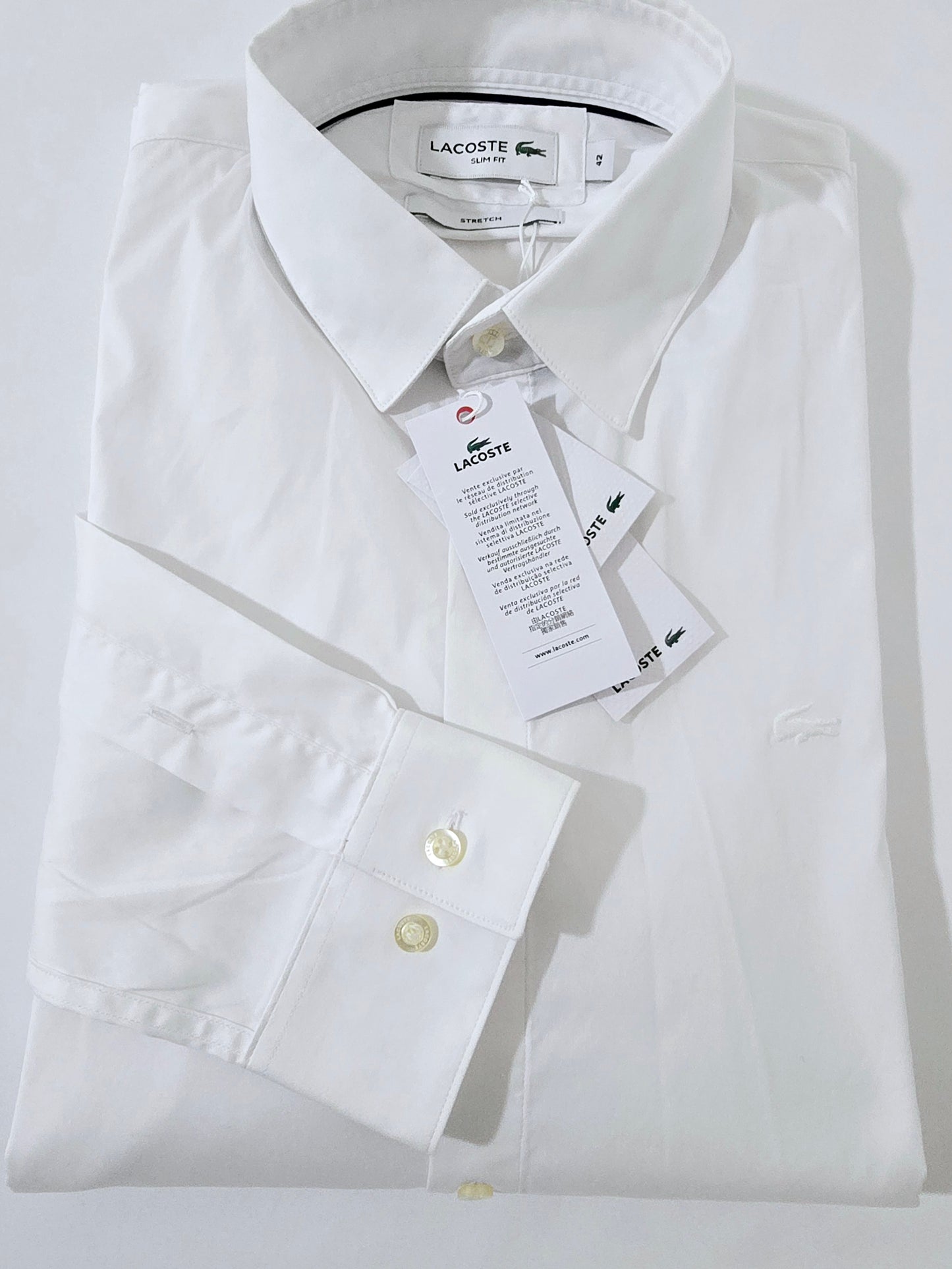 Camisa Lacoste Blanca Slim Fit Stretch - CH0431