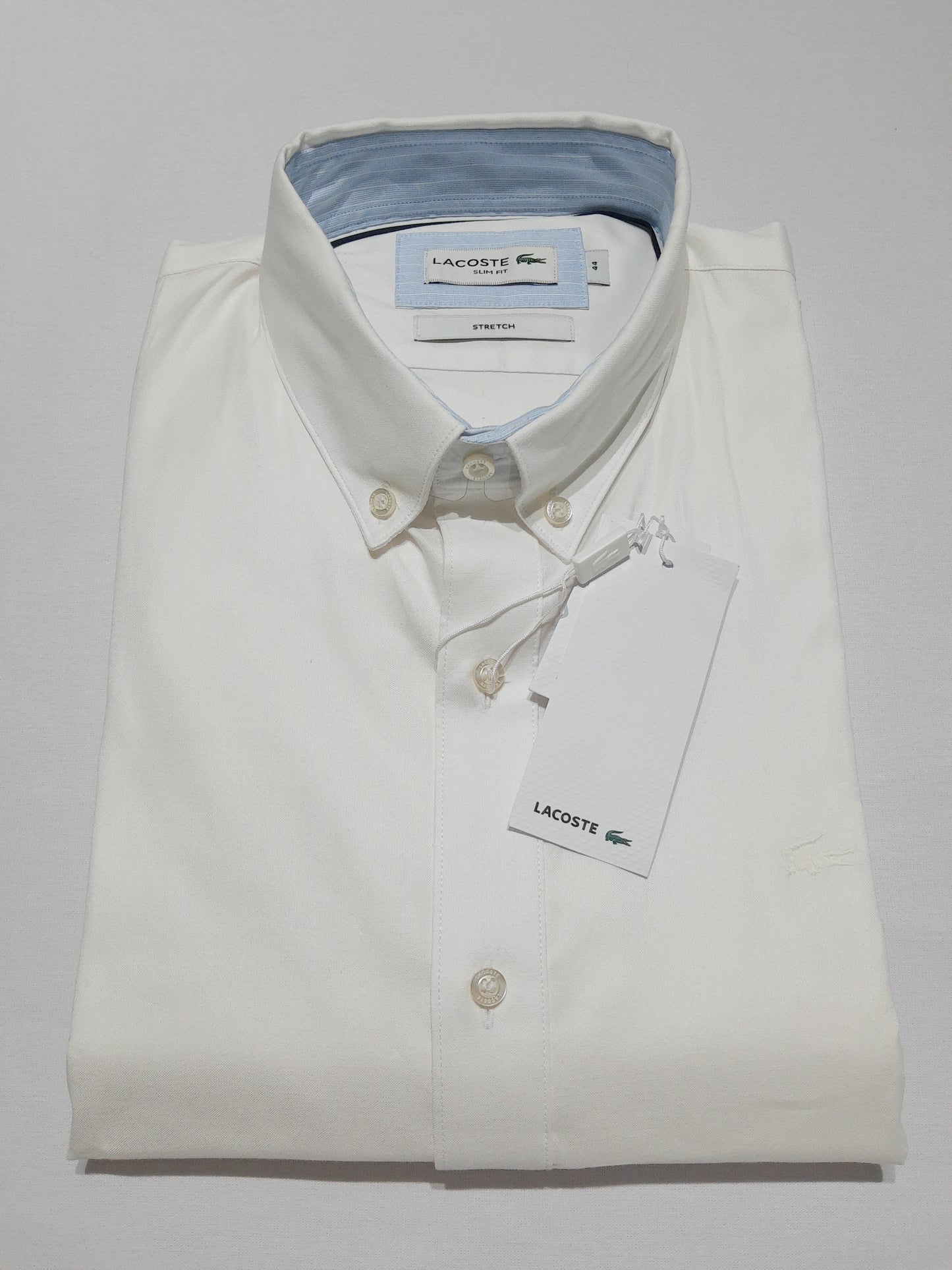 Camisa Lacoste Blanca Slim Fit Stretch - CH0431