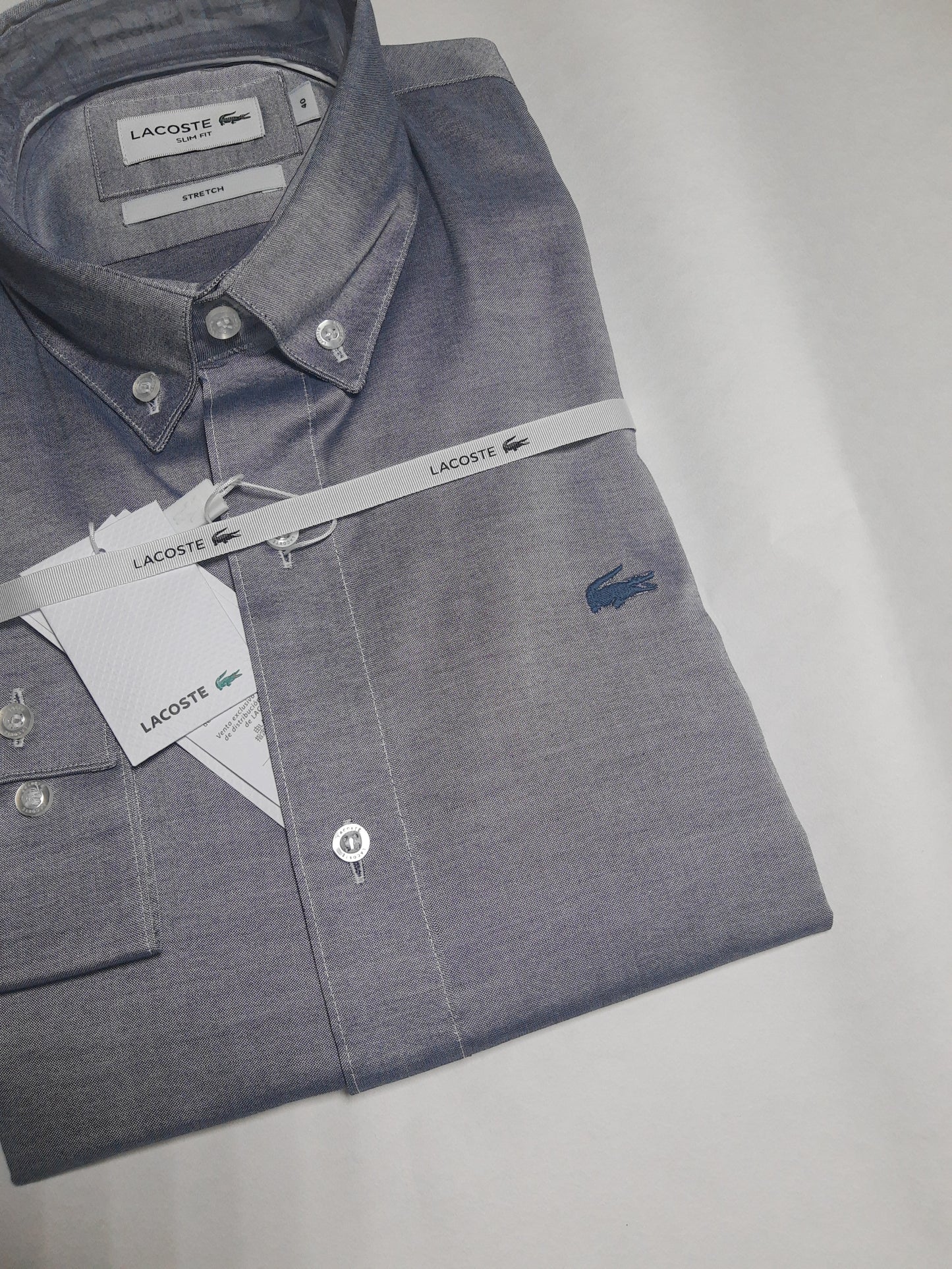 Camisa Lacoste Gris Slim Fit Stretch - CH0431