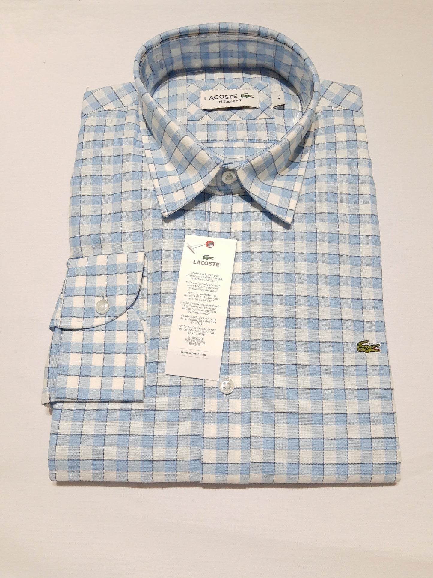 Camisa Lacoste Azul con cuadros Regular Fit - CH7632