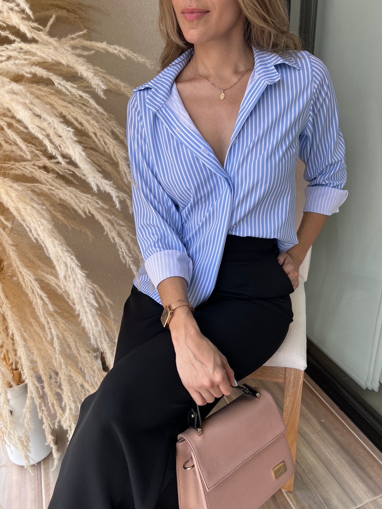 Camisa By Paola Forero Molly Rayas azul - BPF013