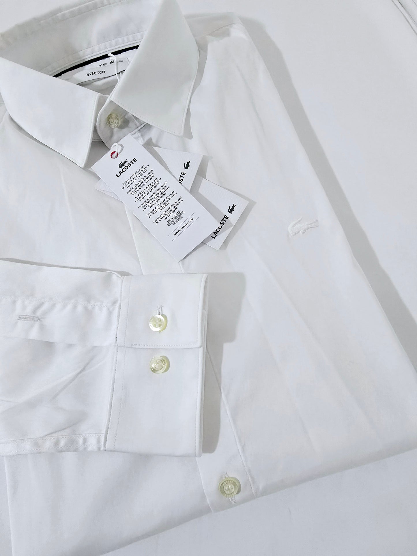 Camisa Lacoste Blanca Slim Fit Stretch - CH0431