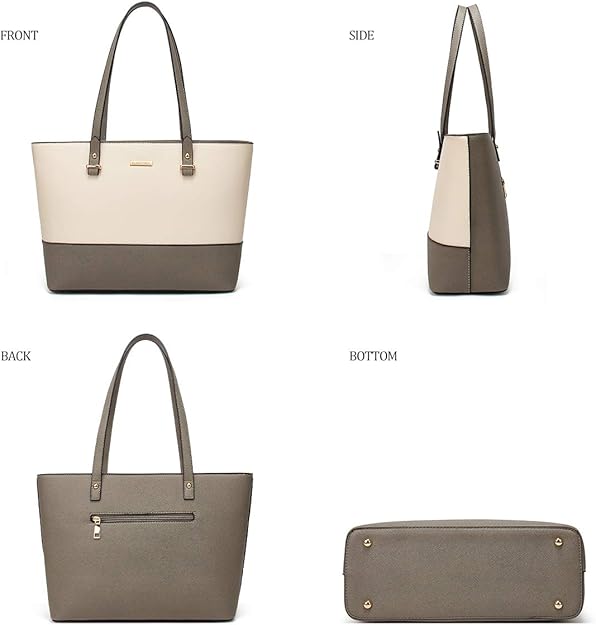 Bolso Tote Elim & Paul Beige con gris  Premium
