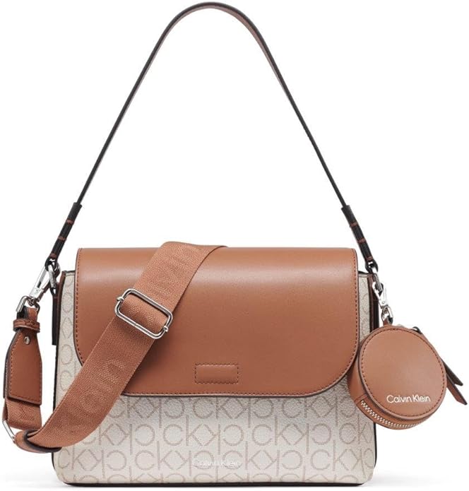 Calvin Klein Millie 2-en-1: Bolso de Hombro con Solapa y Bandolera Convertible