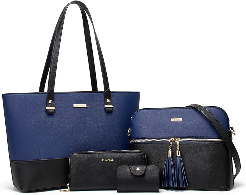 Bolso Crossbody Elim & Paul Axul con negro - Diseño Mediano Versátil