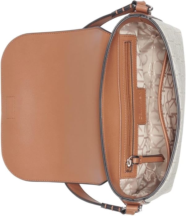 Calvin Klein Millie 2-en-1: Bolso de Hombro con Solapa y Bandolera Convertible