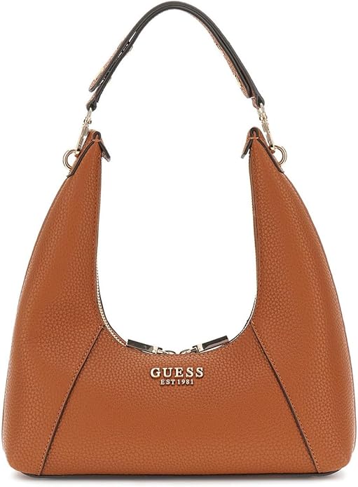 Guess Calista Shoulder Bag: Elegancia Estructurada en Tono Caramelo