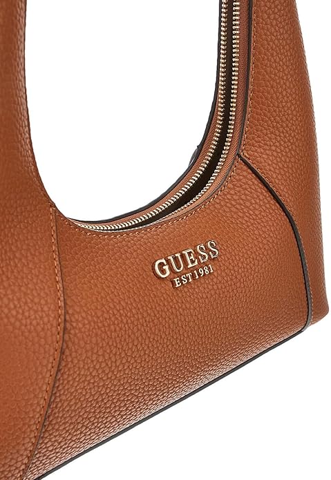 Guess Calista Shoulder Bag: Elegancia Estructurada en Tono Caramelo