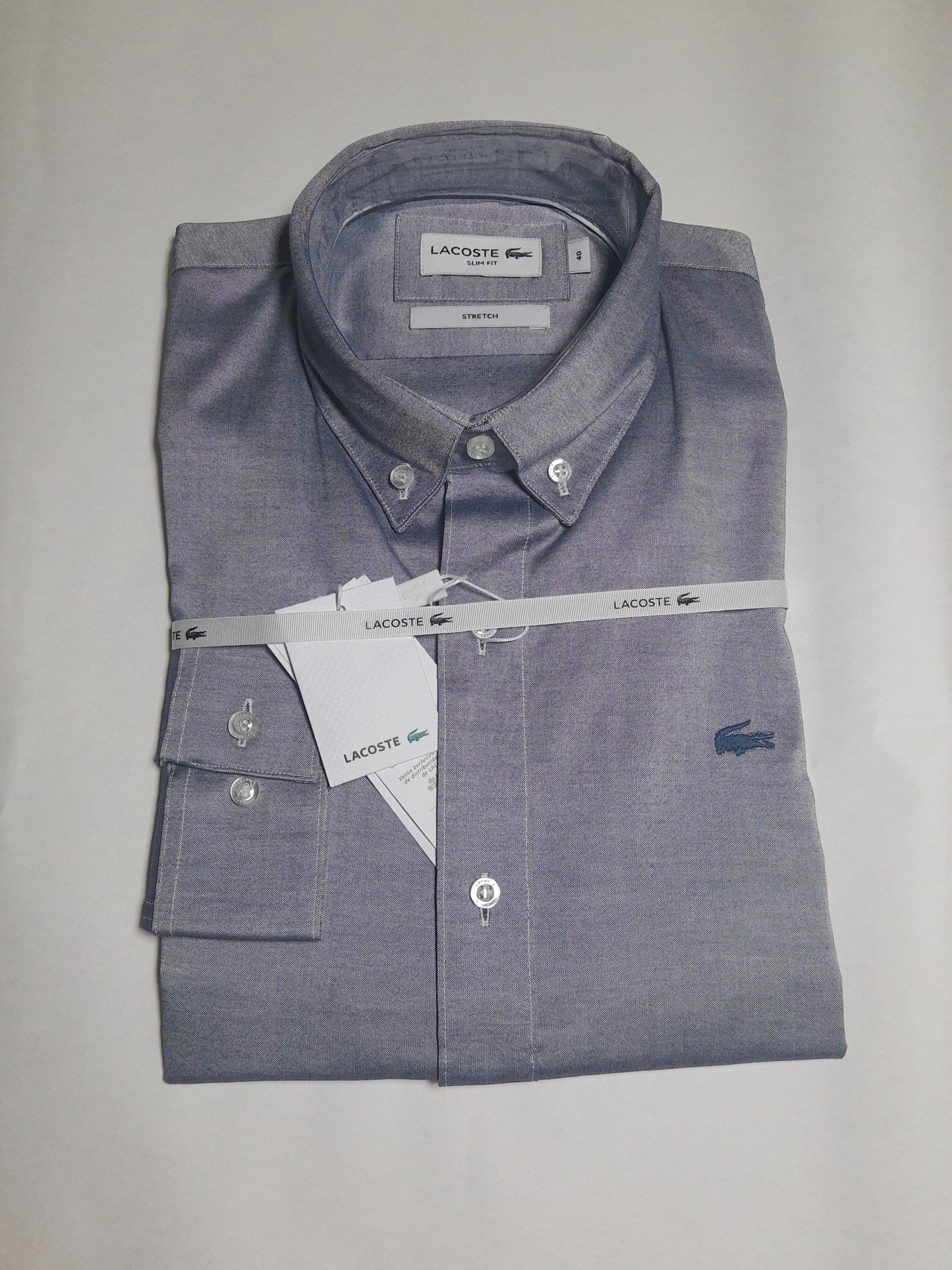 Camisa Lacoste Gris Slim Fit Stretch - CH0431