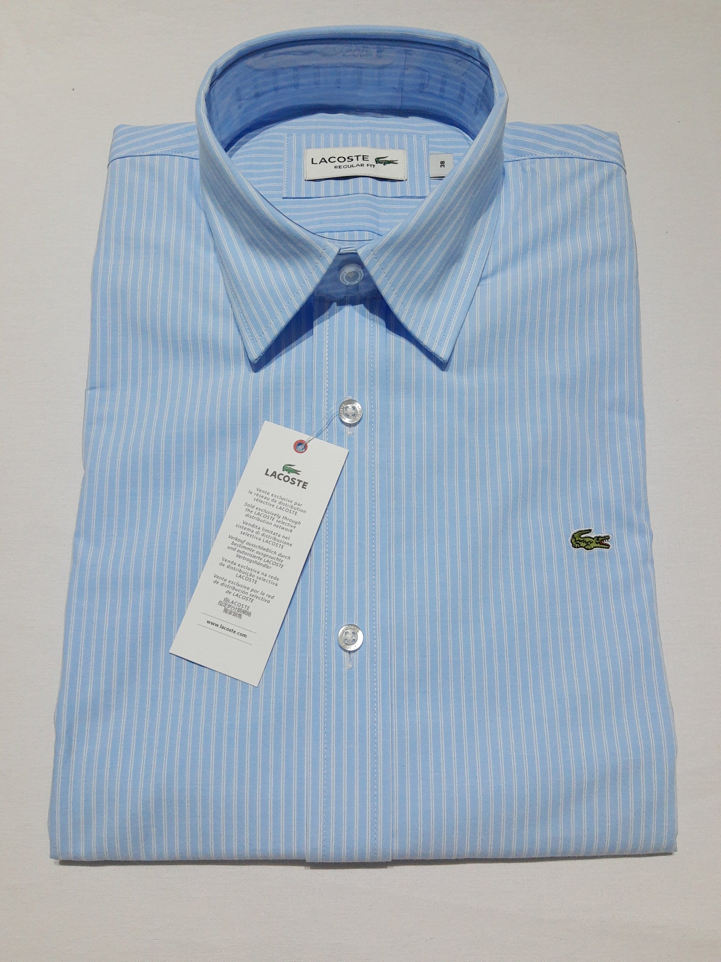 Camisa Lacoste Azul con rayas Regular Fit - CH0462