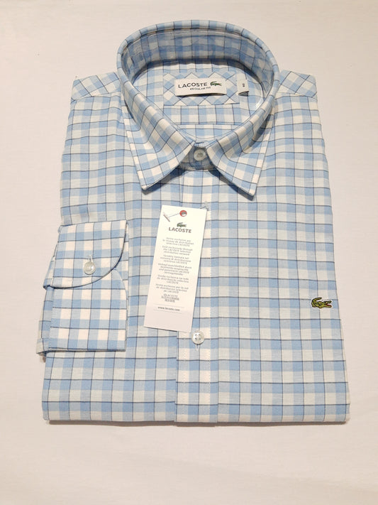 Camisa Lacoste Azul con cuadros Regular Fit - CH7632