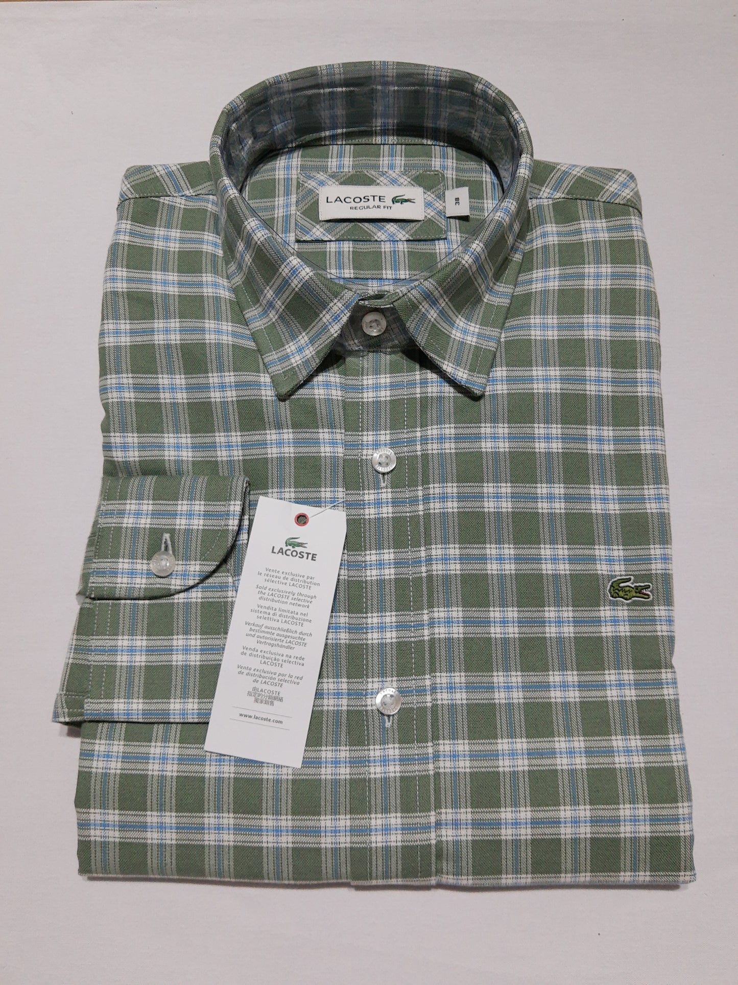 Camisa Lacoste Verde con cuadros Regular Fit - CH5382