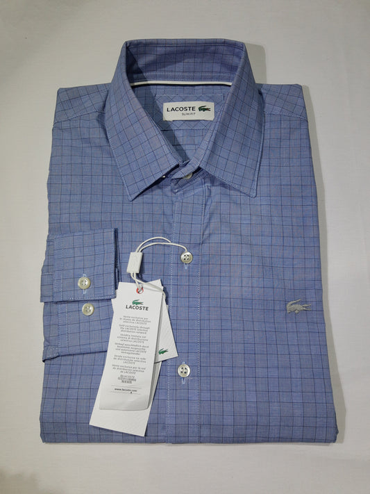 Camisa Lacoste Azul con cuadros Slim Fit - CH9614