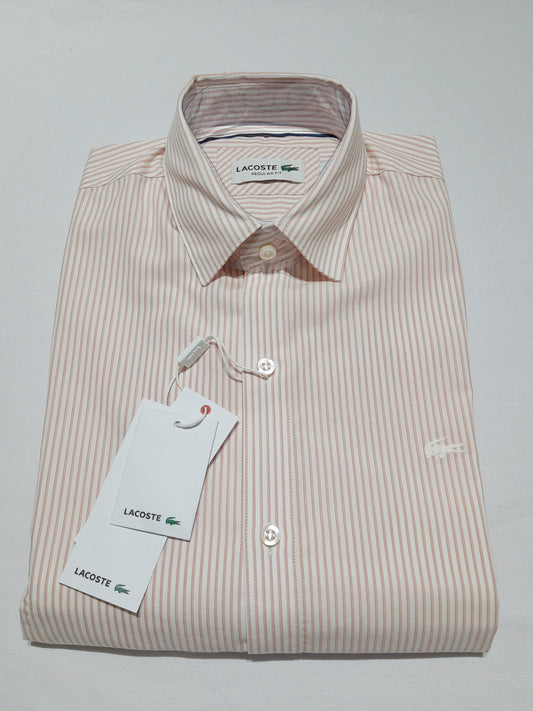 Camisa Lacoste Rosada con rayas blancas Regular Fit - CH9619