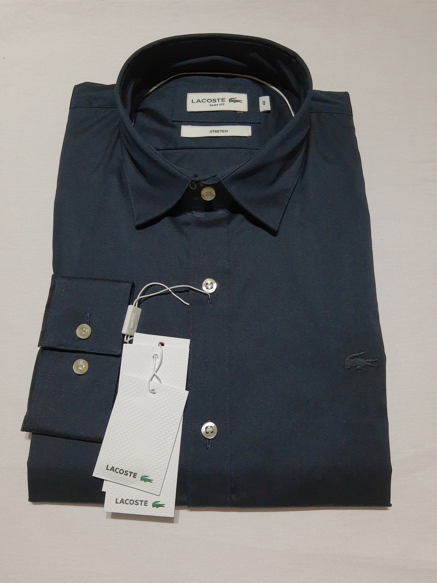 Camisa Lacoste Negro Slim Fit Stretch - CH9628