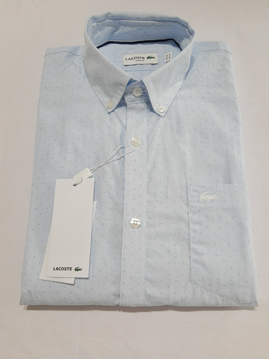 Camisa Lacoste Azul claro con puntos Slim Fit - CH9743