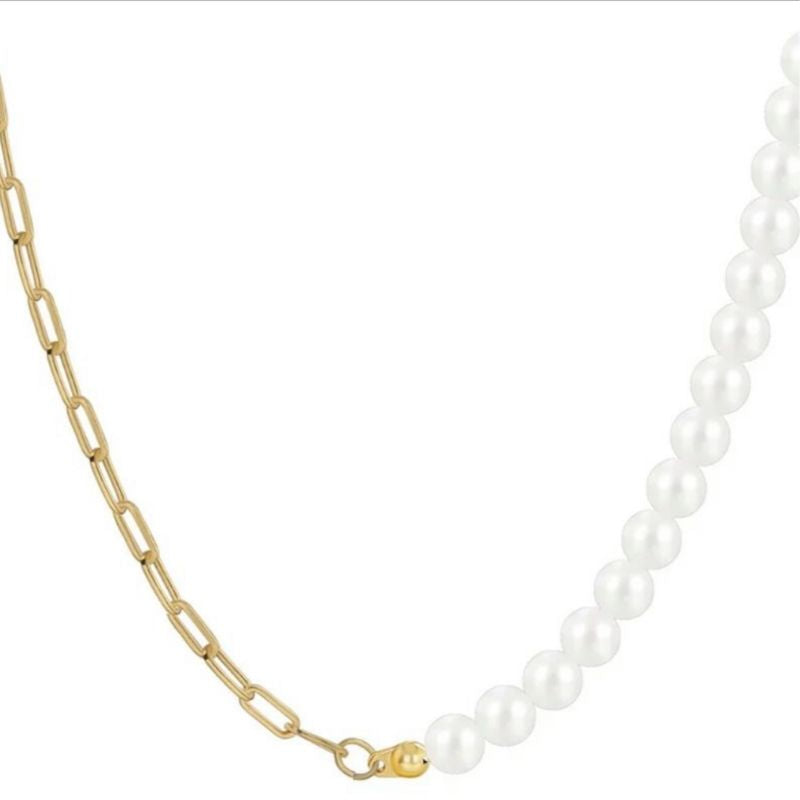 Collar Pearl &amp; Chain Fusion by LIRIO