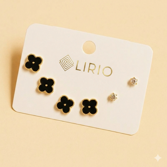 Set de Aretes Black Clover & Studs by LIRIO