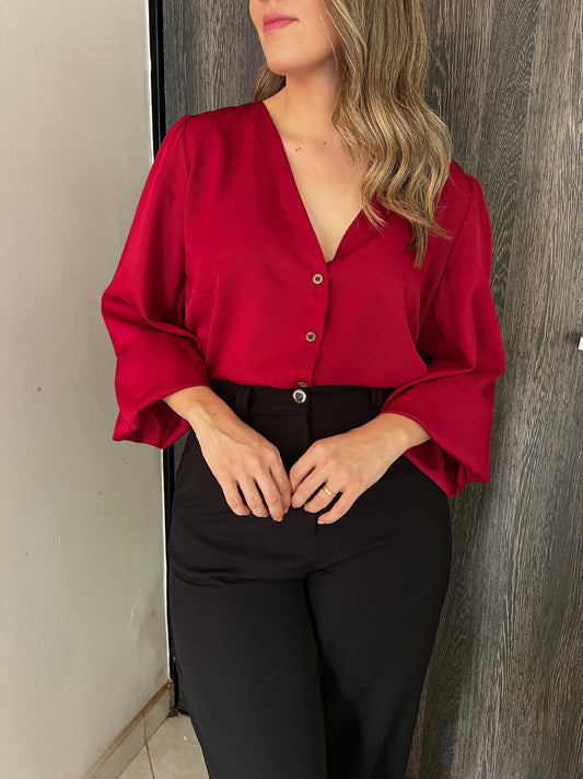 Blusa By Paola Forero Mia Vinotinto BPF030